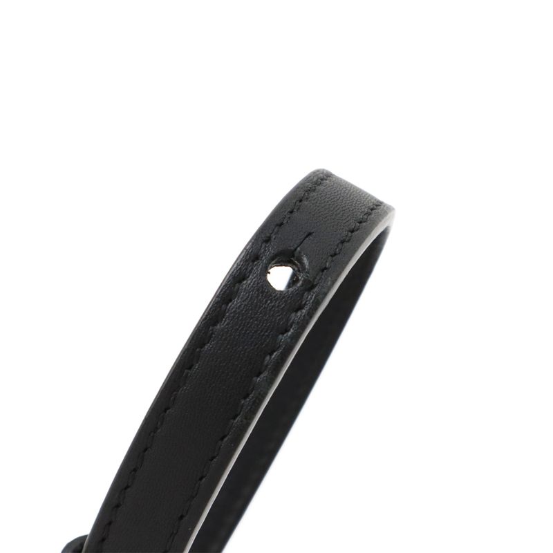 Celine Trio Large Shoulder Bag Pochette Crossbody Pouch Leather Black Silver