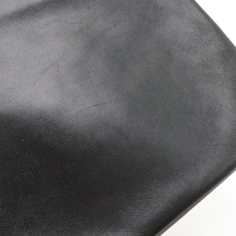 Celine Trio Large Shoulder Bag Pochette Crossbody Pouch Leather Black Silver