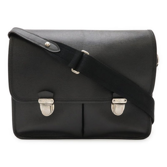 Louis Vuitton Taiga Alexei Shoulder Bag Crossbody Ardoise Black Silver Hardware