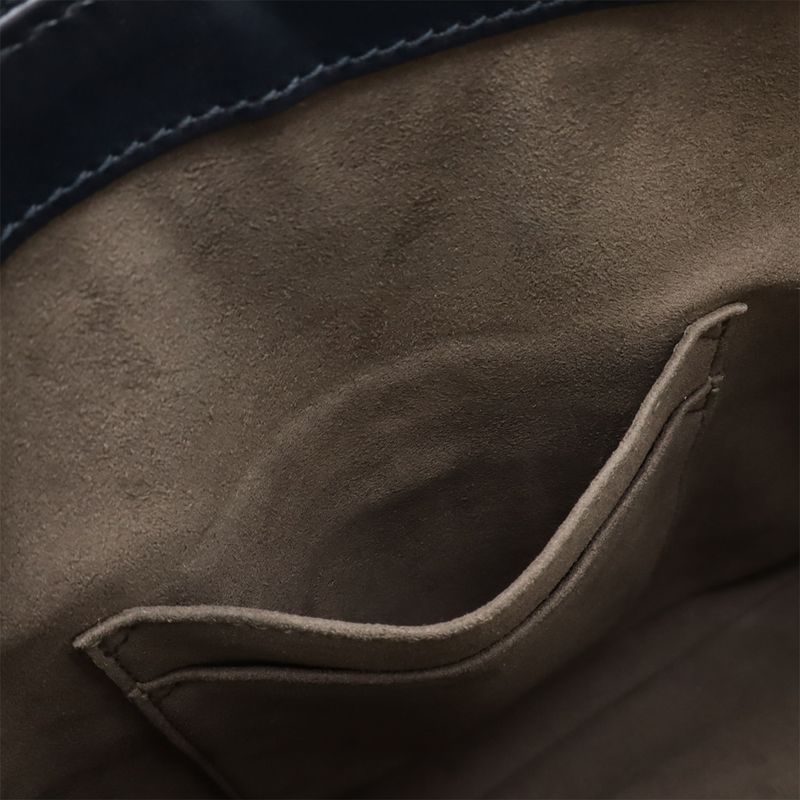 Gucci Guccissima Messenger Bag Shoulder Bag Crossbody Leather Navy Silver Hardware