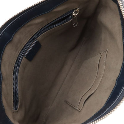 Gucci Guccissima Messenger Bag Shoulder Bag Crossbody Leather Navy Silver Hardware