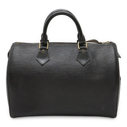 Louis Vuitton Epi Speedy 30 Handbag Mini Boston Bag Leather Noir Black Gold