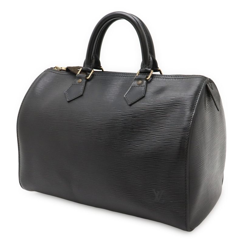 Louis Vuitton Epi Speedy 30 Handbag Mini Boston Bag Leather Noir Black Gold