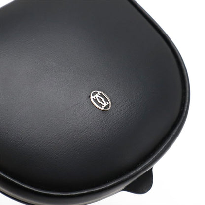 Cartier Pasha de Cartier Coin Case Coin Purse Leather Black Silver Hardware