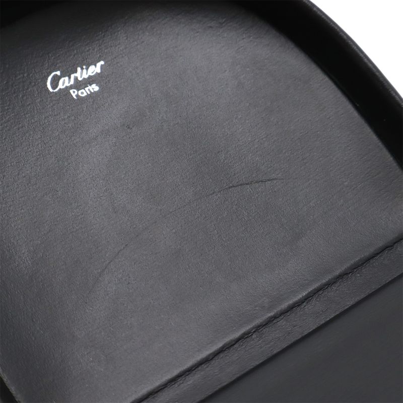 Cartier Pasha de Cartier Coin Case Coin Purse Leather Black Silver Hardware