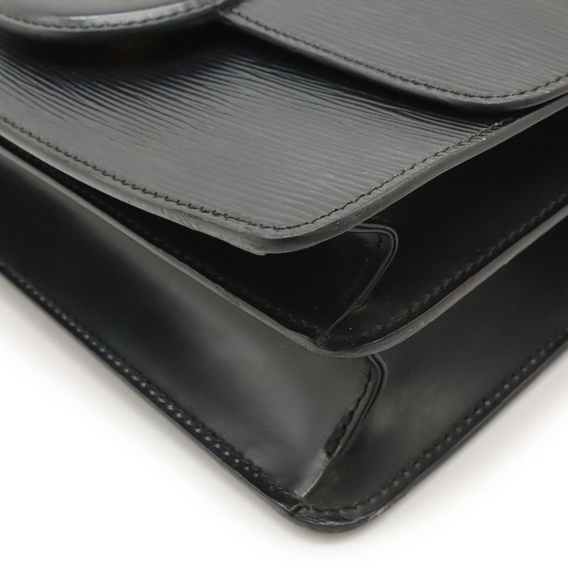 Louis Vuitton Epi Free Run Shoulder Bag Pochette Leather Noir Black Gold