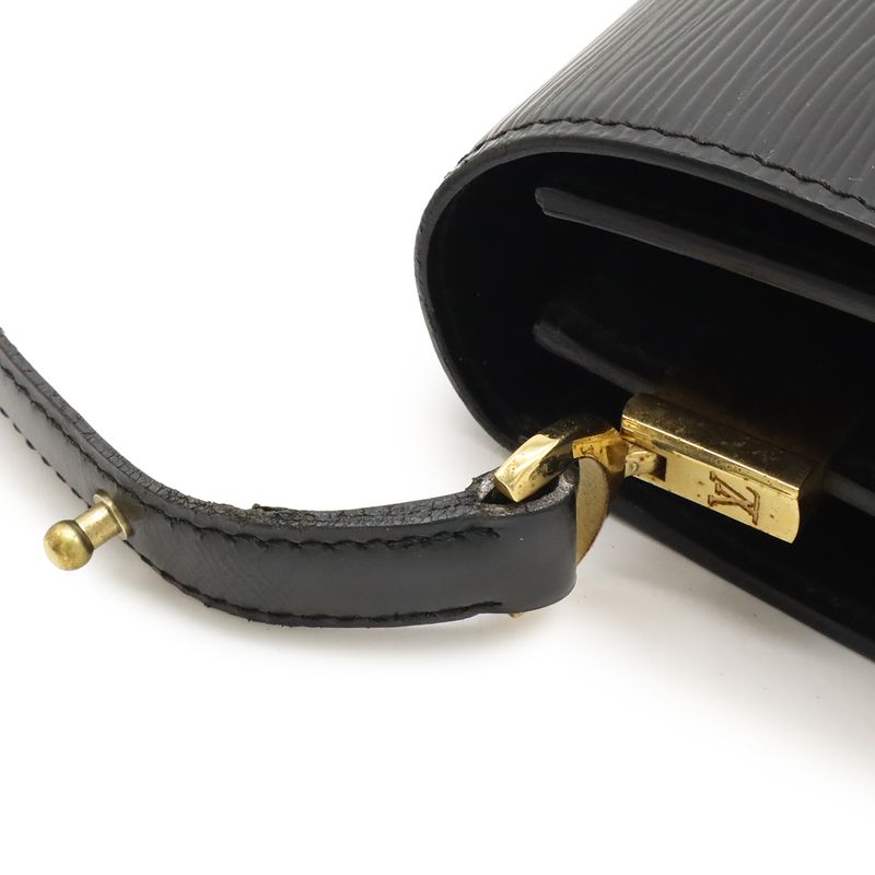 Louis Vuitton Epi Free Run Shoulder Bag Pochette Leather Noir Black Gold