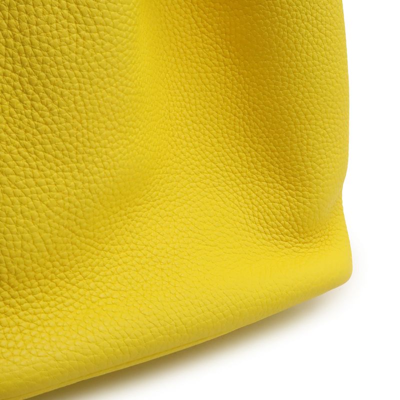 Hermes Picotin Lock MM Handbag Tote Bag Taurillon Clemence Leather Lime Yellow