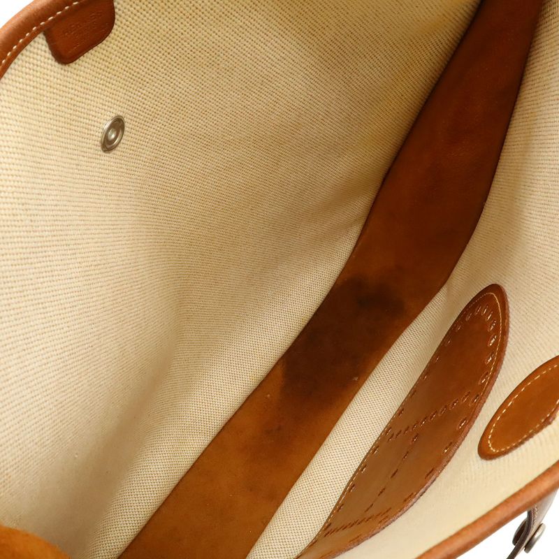 Hermes Evelyn I Evelyn 1 GM Shoulder Bag Shoulder Toile Ash Leather Natural