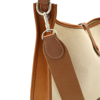 Hermes Evelyn I Evelyn 1 GM Shoulder Bag Shoulder Toile Ash Leather Natural