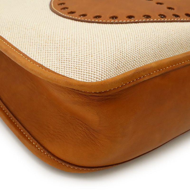 Hermes Evelyn I Evelyn 1 GM Shoulder Bag Shoulder Toile Ash Leather Natural