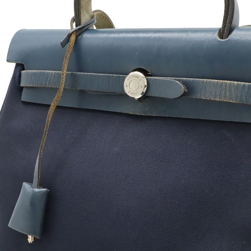 Hermes Herbag Her Bag PM Handbag 2way Shoulder Bag Toile Officier Vibrato