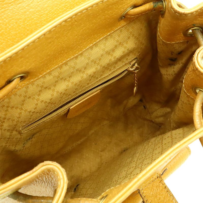 Gucci Bamboo Backpack Sac Backpack Shoulder Bag Leather Beige Light Brown 003