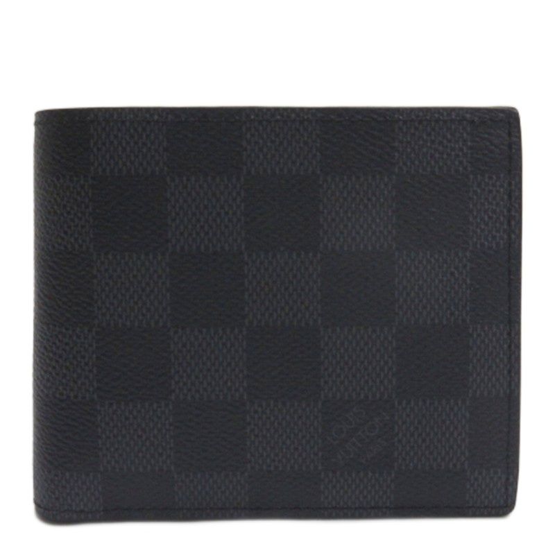 Louis Vuitton Damier Graphite Portefeuille Marco NM Fold Wallet N63336 Gray