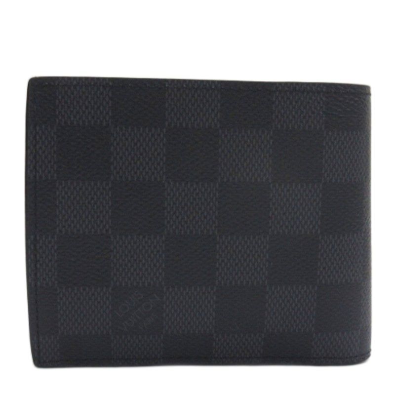 Louis Vuitton Damier Graphite Portefeuille Marco NM Fold Wallet N63336 Gray