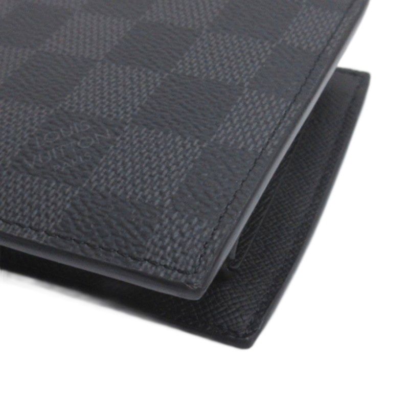 Louis Vuitton Damier Graphite Portefeuille Marco NM Fold Wallet N63336 Gray