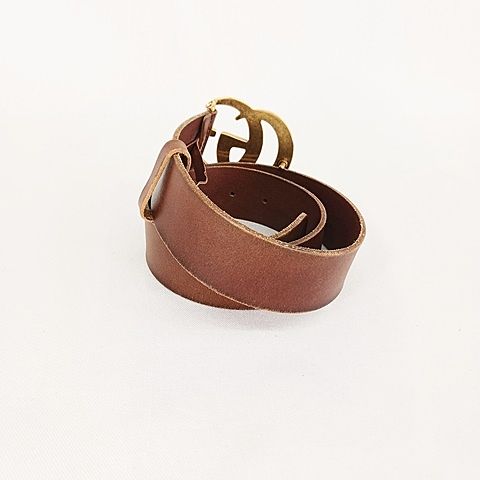 Gucci Belt GG Marmont Leather Brown Gold Color 80 32 AA