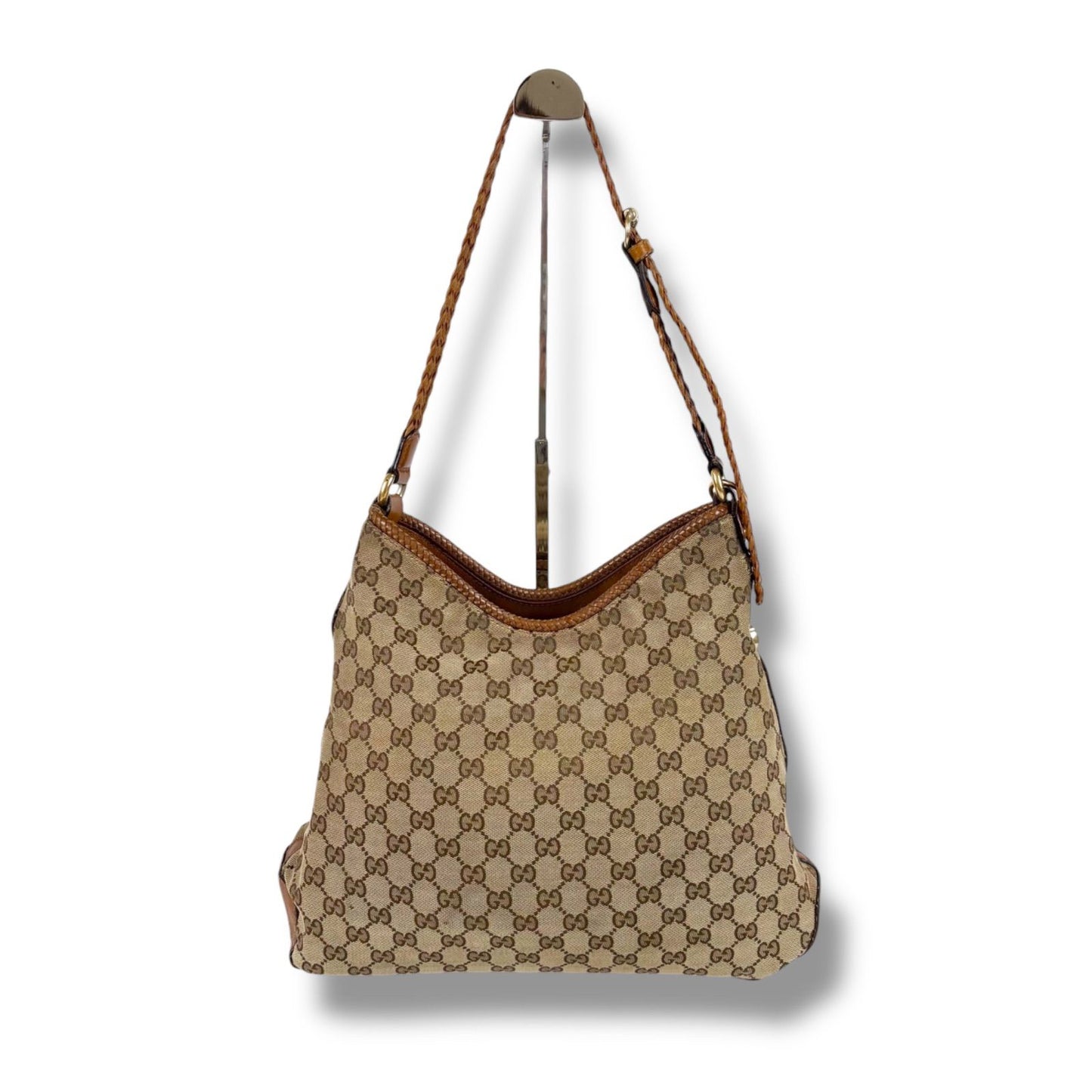 Gucci Shoulder Bag Gg Canvas 257026 Canvas Brown Tassel Charm Fringe Hobo Soho