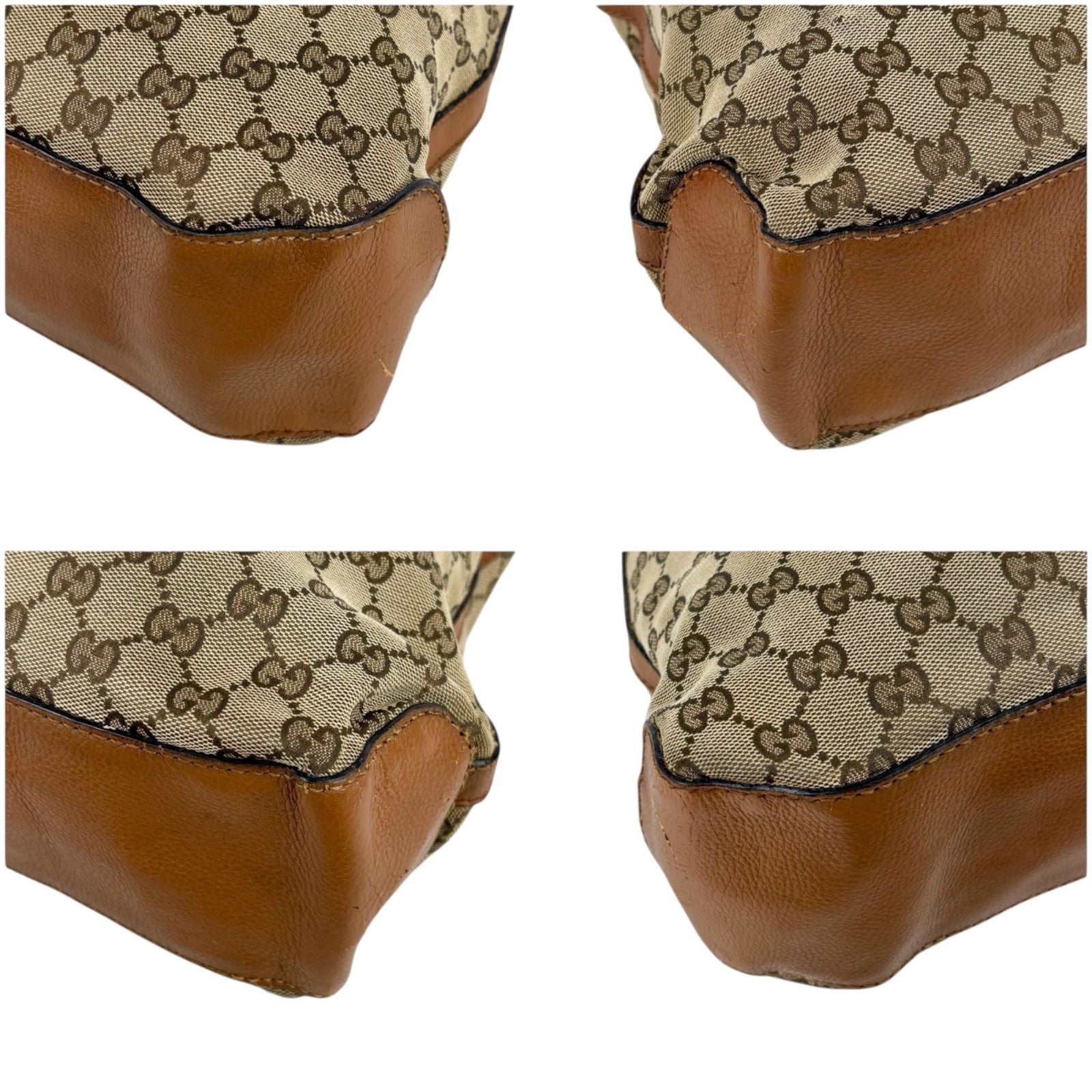 Gucci Shoulder Bag Gg Canvas 257026 Canvas Brown Tassel Charm Fringe Hobo Soho