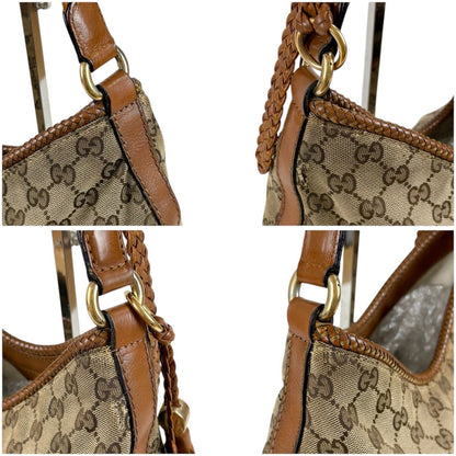 Gucci Shoulder Bag Gg Canvas 257026 Canvas Brown Tassel Charm Fringe Hobo Soho