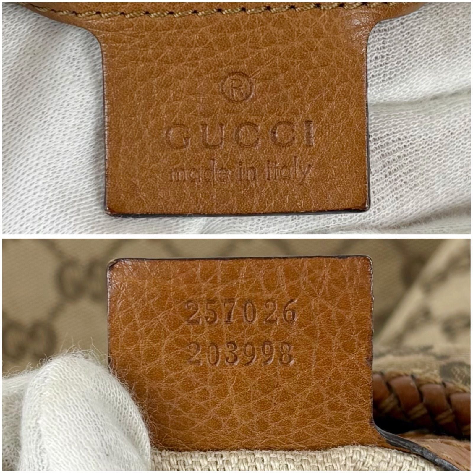 Gucci Shoulder Bag Gg Canvas 257026 Canvas Brown Tassel Charm Fringe Hobo Soho