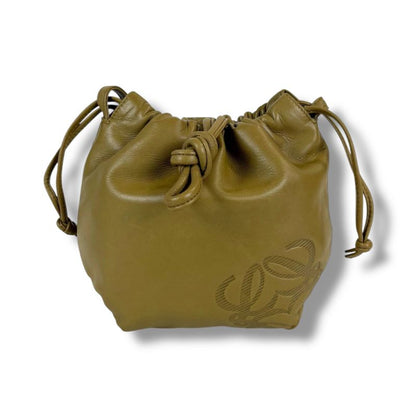 Loewe Mini Shoulder Bag Anagram Logo Nappa Leather Khaki Beige Flamenco Knot