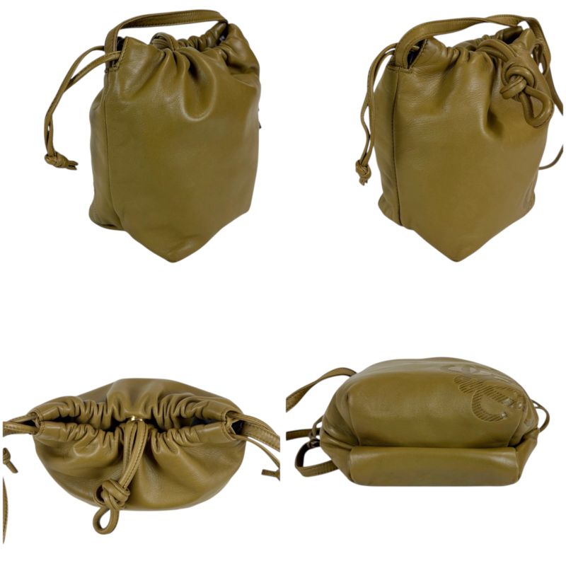 Loewe Mini Shoulder Bag Anagram Logo Nappa Leather Khaki Beige Flamenco Knot