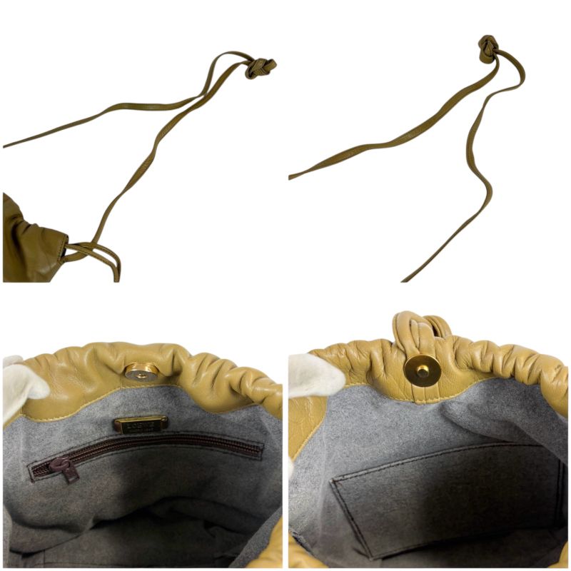 Loewe Mini Shoulder Bag Anagram Logo Nappa Leather Khaki Beige Flamenco Knot