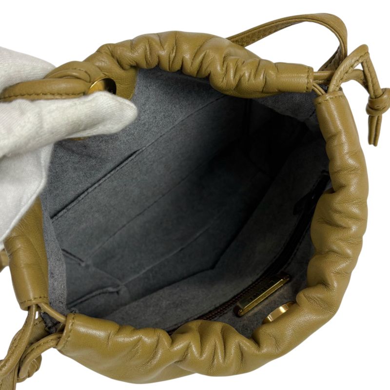 Loewe Mini Shoulder Bag Anagram Logo Nappa Leather Khaki Beige Flamenco Knot