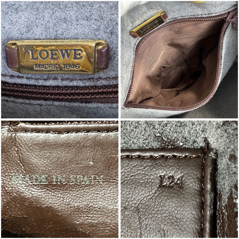 Loewe Mini Shoulder Bag Anagram Logo Nappa Leather Khaki Beige Flamenco Knot