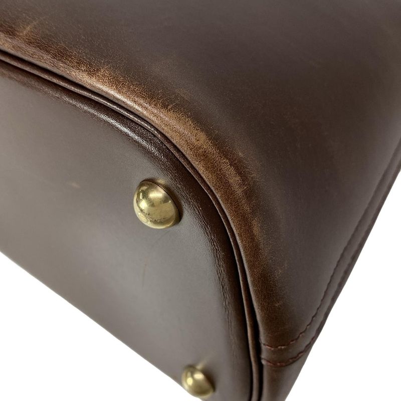 Hermes Bolide 37 Dark Brown Gold Hardware Handbag
