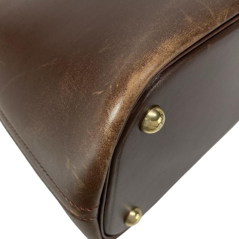 Hermes Bolide 37 Dark Brown Gold Hardware Handbag