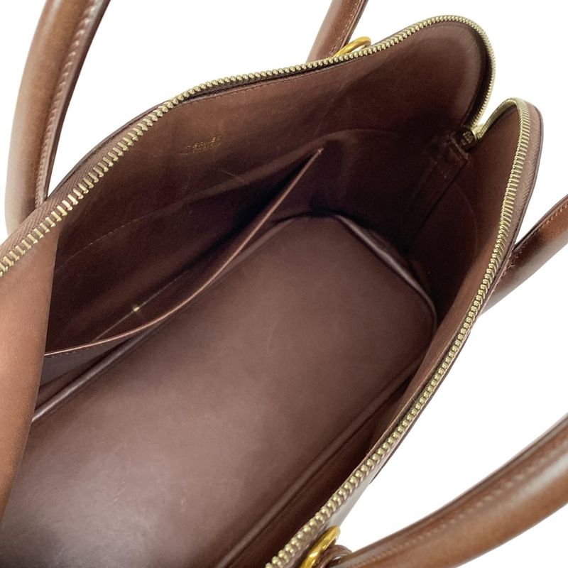 Hermes Bolide 37 Dark Brown Gold Hardware Handbag