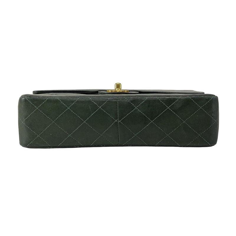 Chanel Shoulder Bag Matelasse Dark Green Chain Shoulder Gold Hardware Lambskin