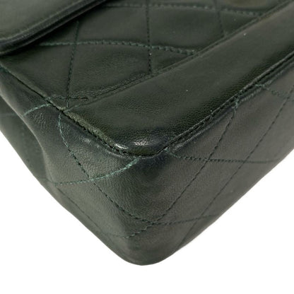 Chanel Shoulder Bag Matelasse Dark Green Chain Shoulder Gold Hardware Lambskin