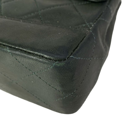 Chanel Shoulder Bag Matelasse Dark Green Chain Shoulder Gold Hardware Lambskin