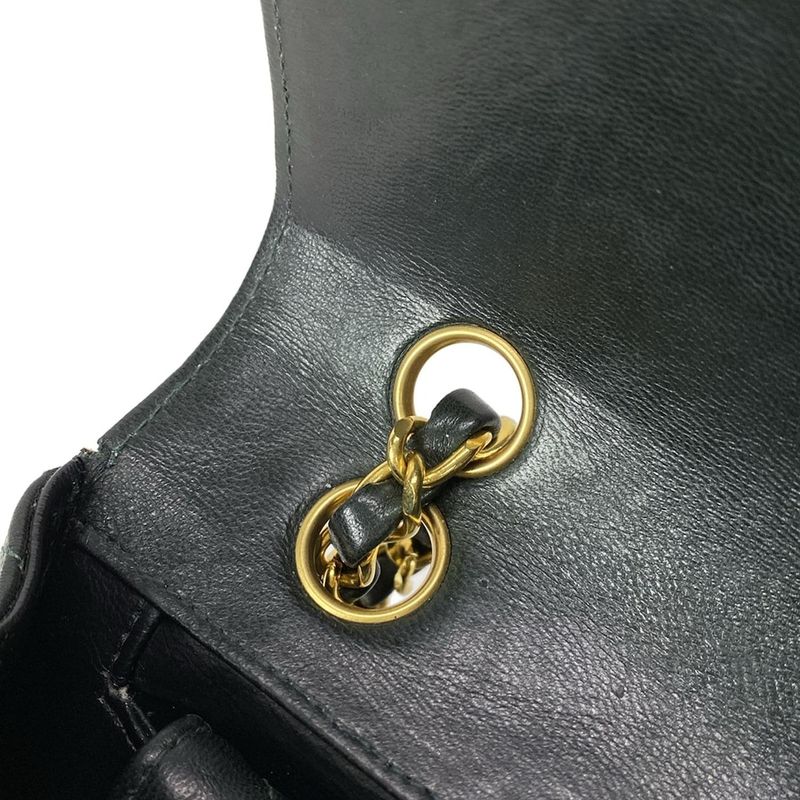 Chanel Shoulder Bag Matelasse Dark Green Chain Shoulder Gold Hardware Lambskin