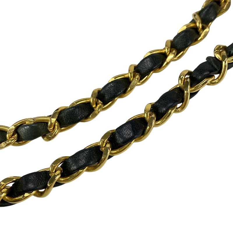 Chanel Shoulder Bag Matelasse Dark Green Chain Shoulder Gold Hardware Lambskin