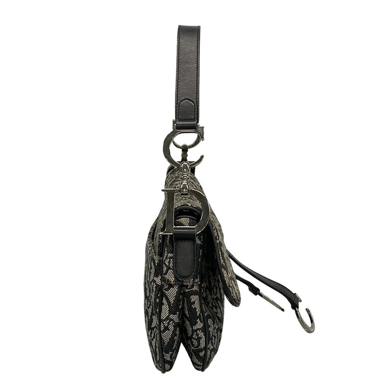 Dior Christian Dior Handbag Double Saddle Bag Black and Ivory Leather