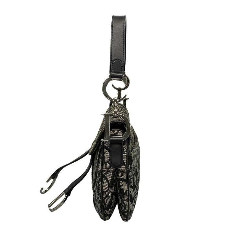 Dior Christian Dior Handbag Double Saddle Bag Black and Ivory Leather