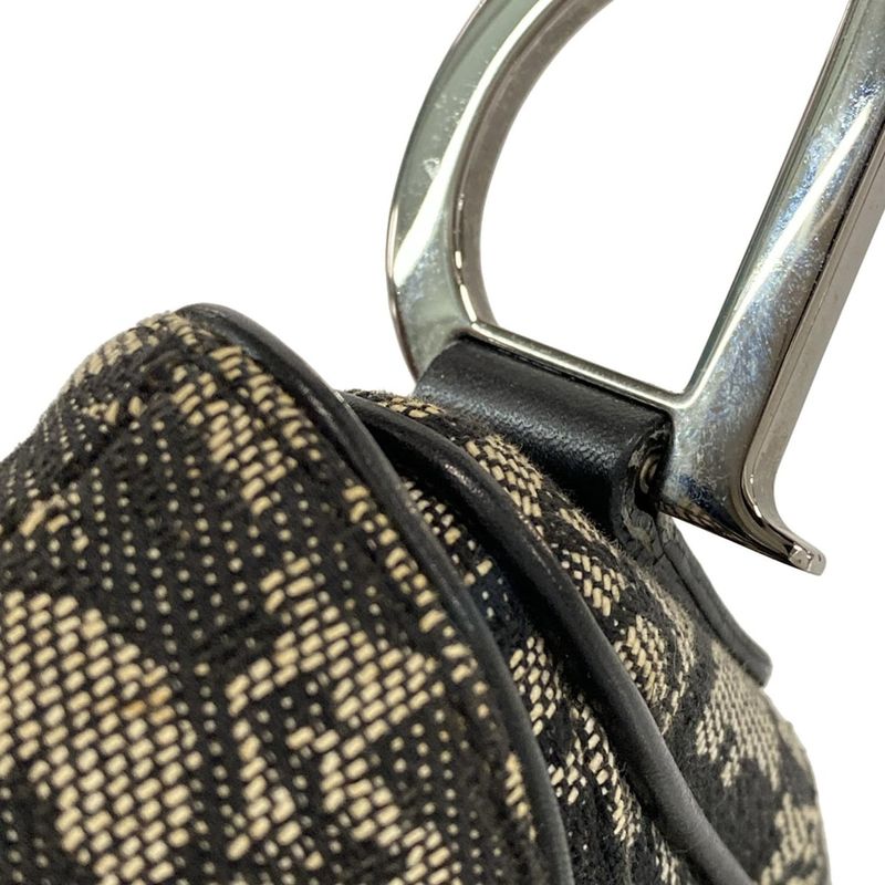Dior Christian Dior Handbag Double Saddle Bag Black and Ivory Leather