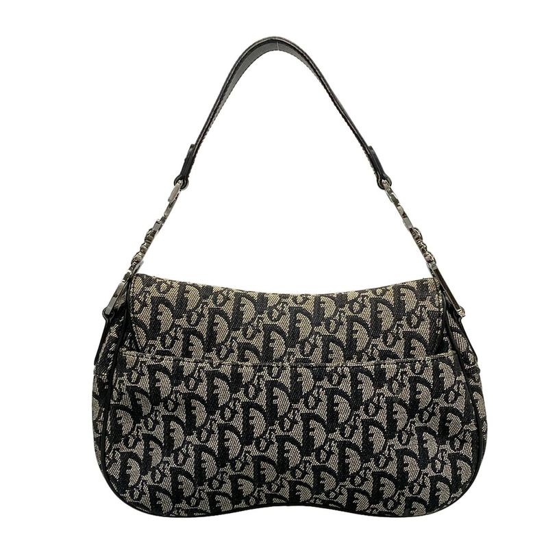 Dior Christian Dior Handbag Double Saddle Bag Black and Ivory Leather