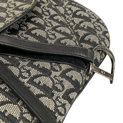 Dior Christian Dior Handbag Double Saddle Bag Black and Ivory Leather