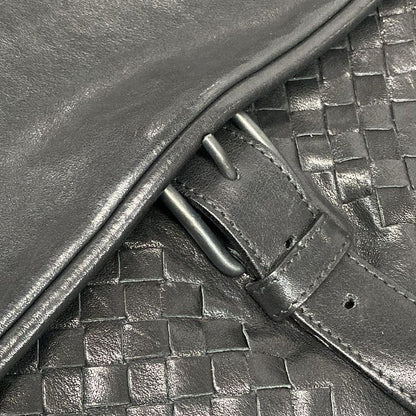 Bottega Veneta Shoulder Bag Intrecciato 199751 Black Leather