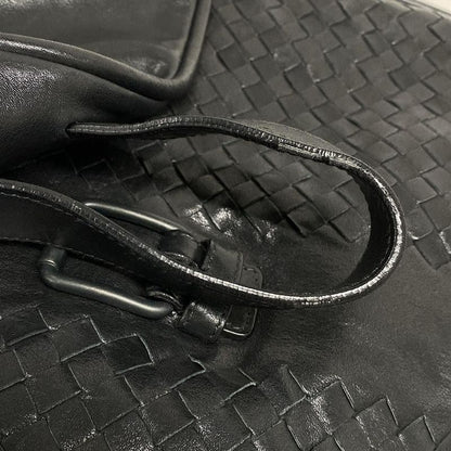 Bottega Veneta Shoulder Bag Intrecciato 199751 Black Leather