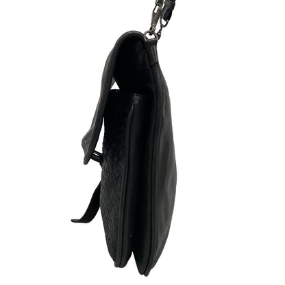 Bottega Veneta Shoulder Bag Intrecciato 199751 Black Leather