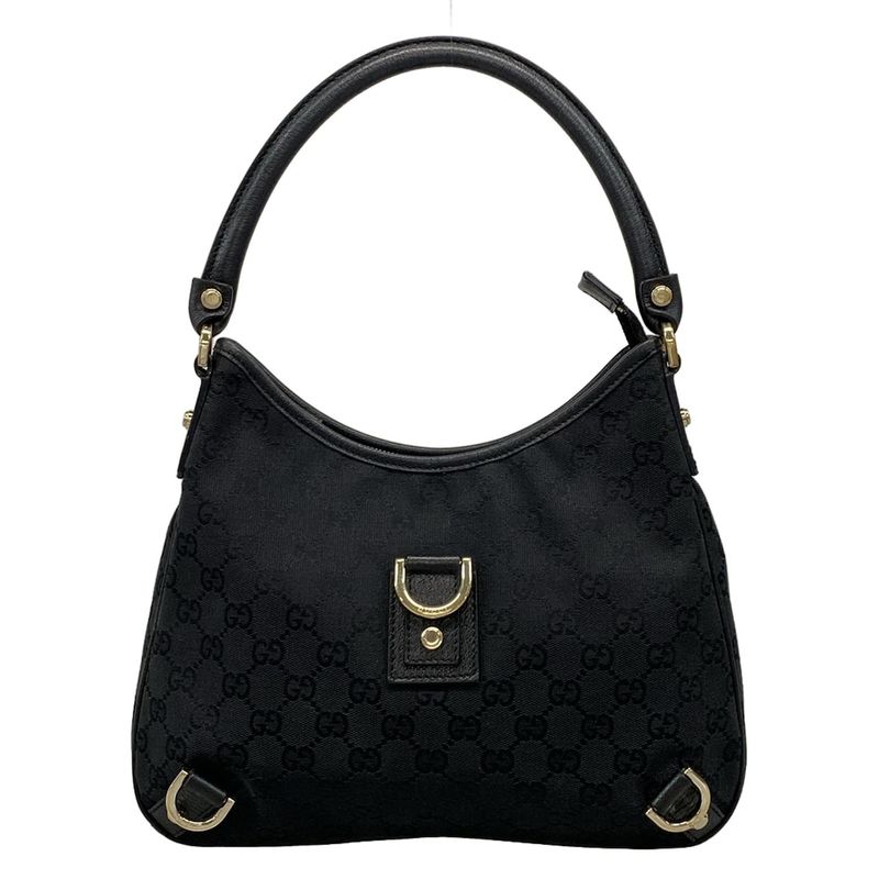 Gucci Shoulder Bag Abby GG Pattern 130738 Black Leather