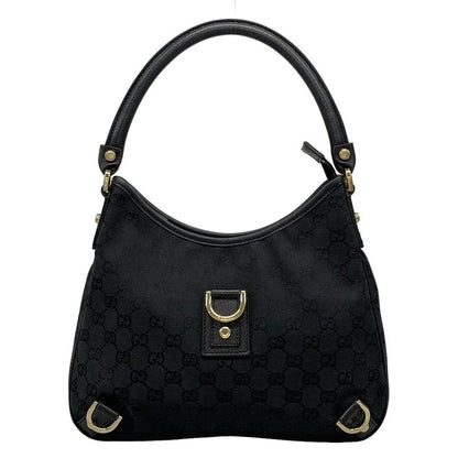 Gucci Shoulder Bag Abby GG Pattern 130738 Black Leather