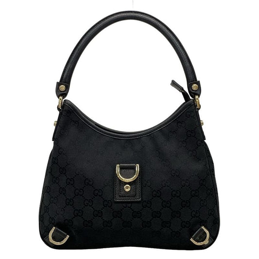 Gucci Shoulder Bag Abby GG Pattern 130738 Black Leather