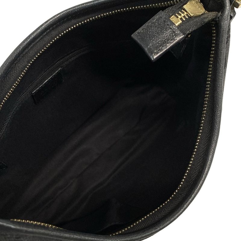 Gucci Shoulder Bag Abby GG Pattern 130738 Black Leather